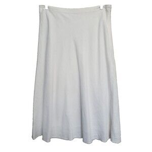Talbots White Linen A-Line Lined Midi Skirt Size 12